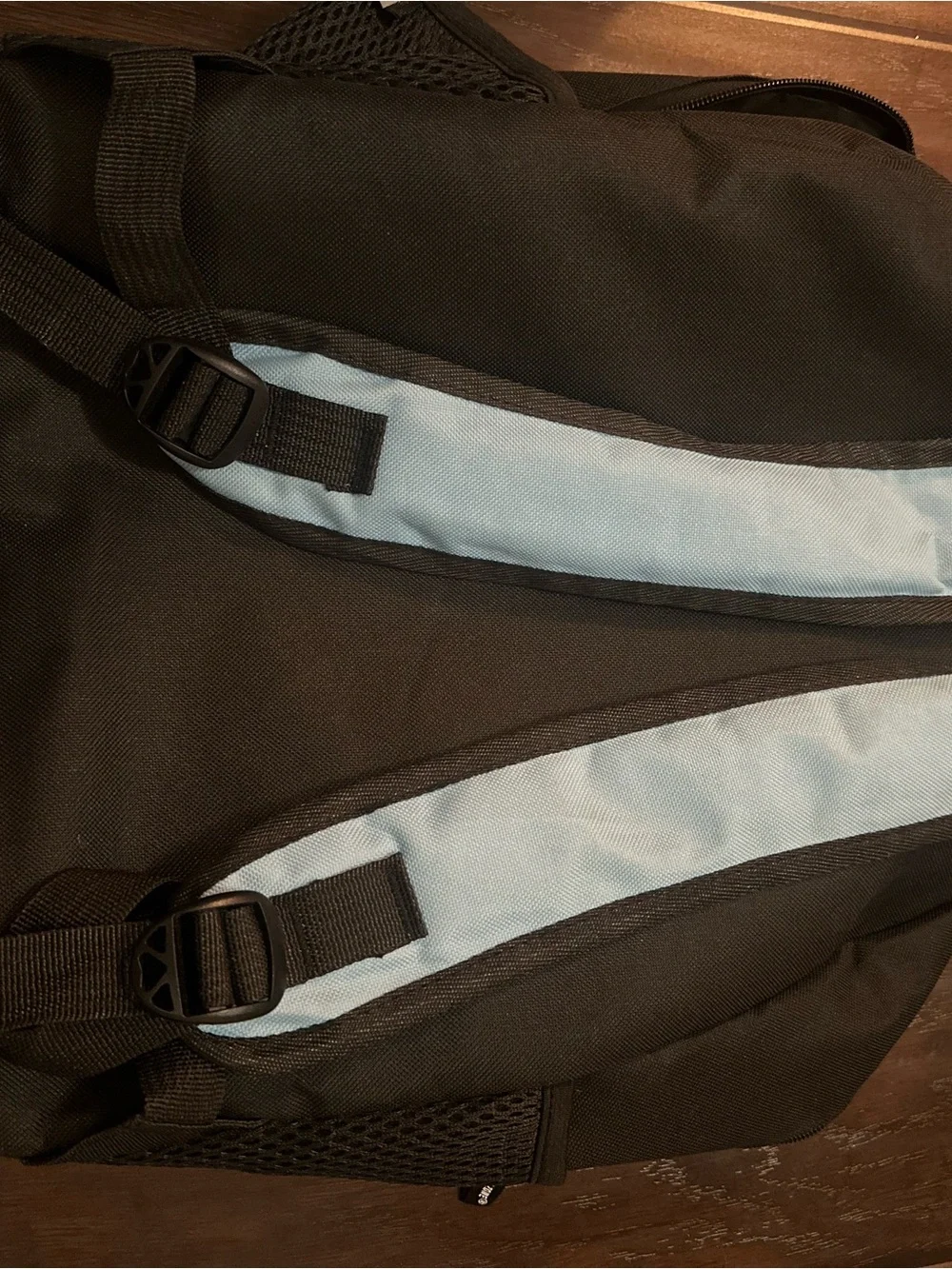 Classic Two-Tone Black and Light Blue Men's Backpack